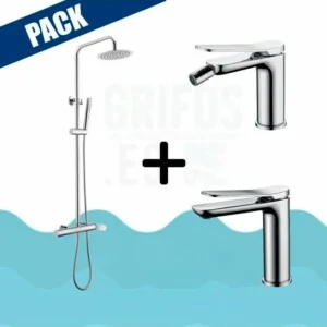 Pack barre de douche chrome + robinet lavabo + robinet bidet – DINAMARCA VAROBATH