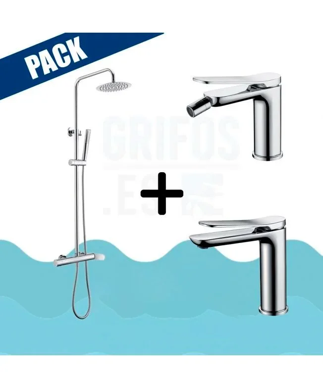 Pack barre de douche chrome + robinet lavabo + robinet bidet – DINAMARCA VAROBATH