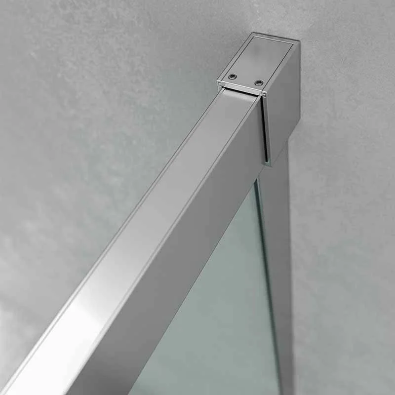 Cabine de douche carrée BASIC ouverture angulaire 2 fixes-2 portes coulissantes. Pas de profil inférieur. Avec traitement anti-calcaire Finition CHROME BRILLANT. – Image 5