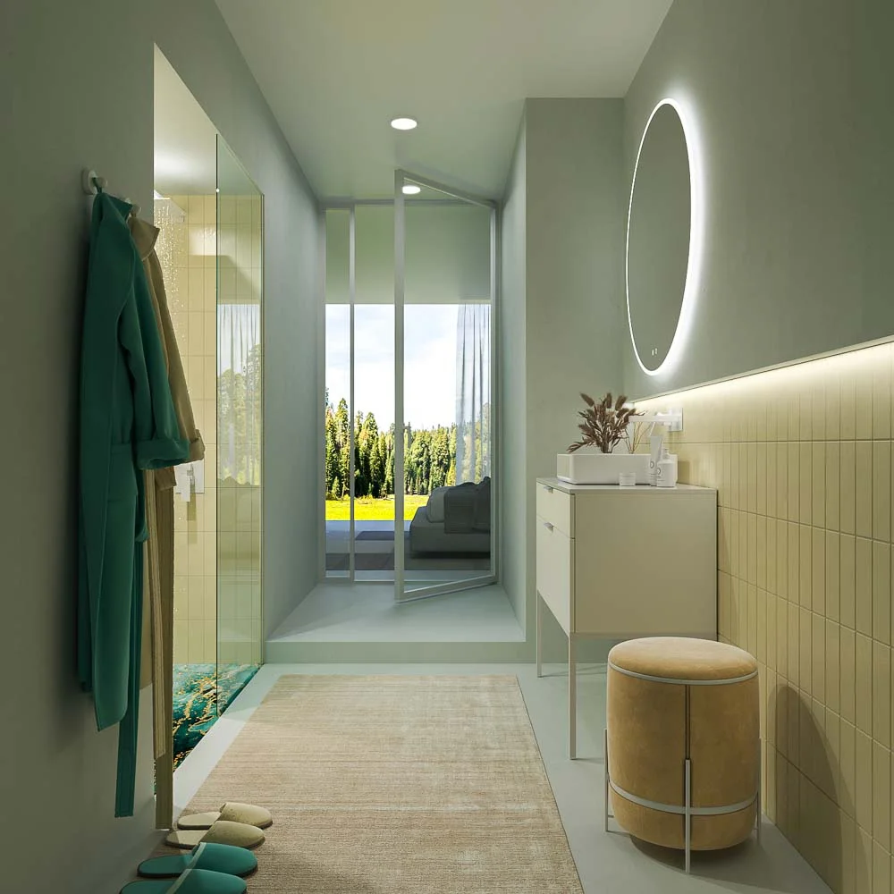 ELLA meuble de salle de bain sur pieds 2 tiroirs finition BLANC – Image 4