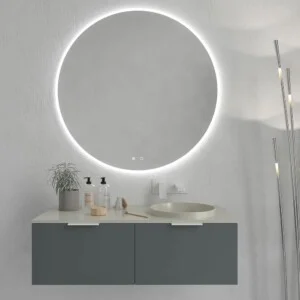 Meuble de salle de bain suspendu 2 tiroirs EMMA, finition GRAPHITE