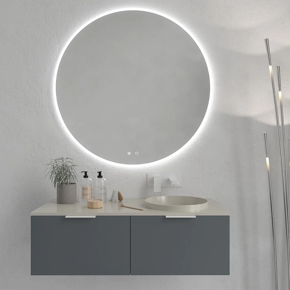 Meuble de salle de bain suspendu 2 tiroirs EMMA, finition GRAPHITE