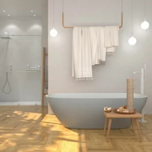 Baignoire îlot CLOE ovale solid surface 158×77 cm