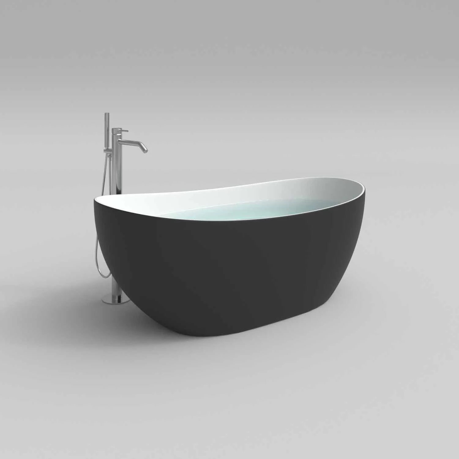 Baignoire îlot CLOE ovale solid surface 158×77 cm – Image 4