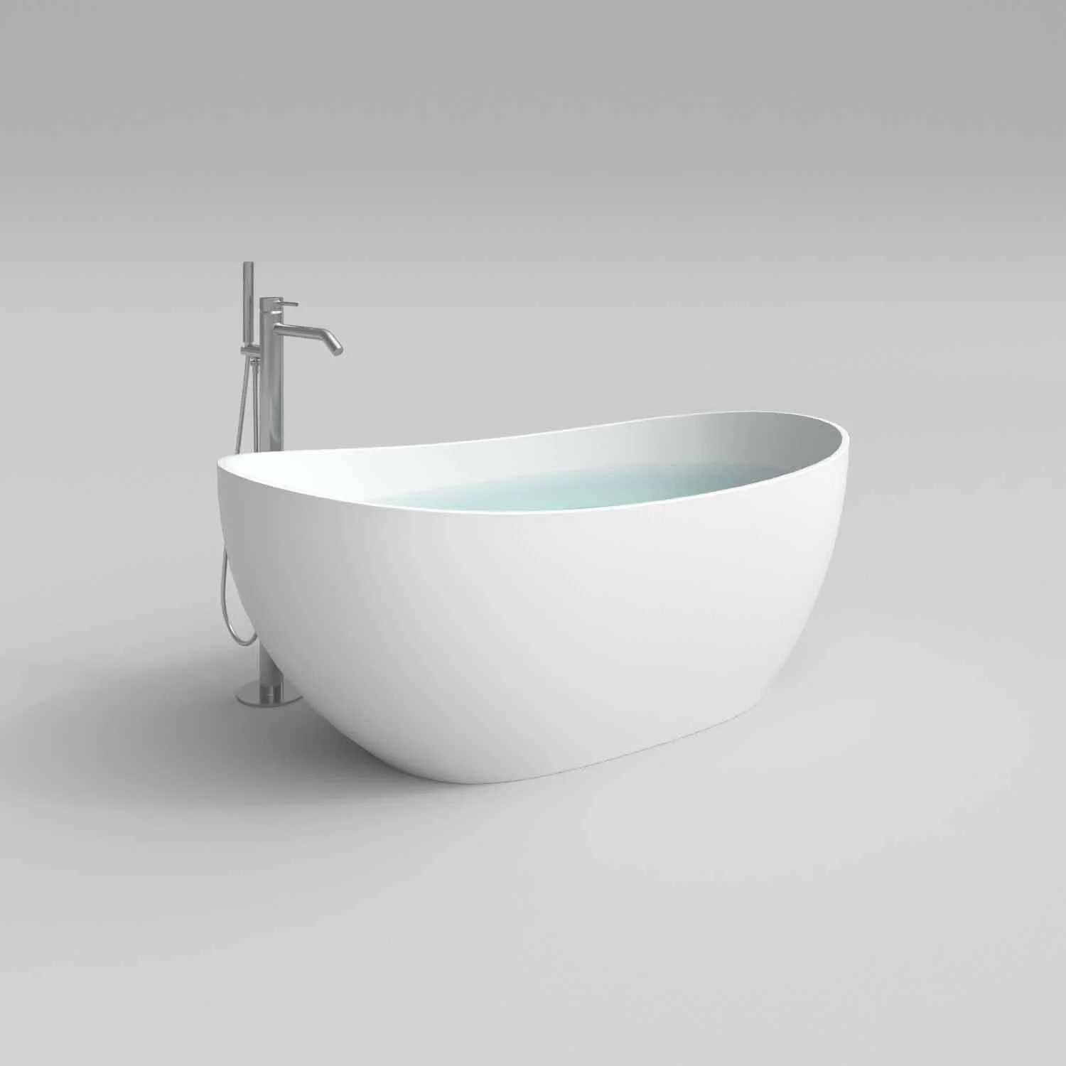 Baignoire îlot CLOE ovale solid surface 158×77 cm – Image 5