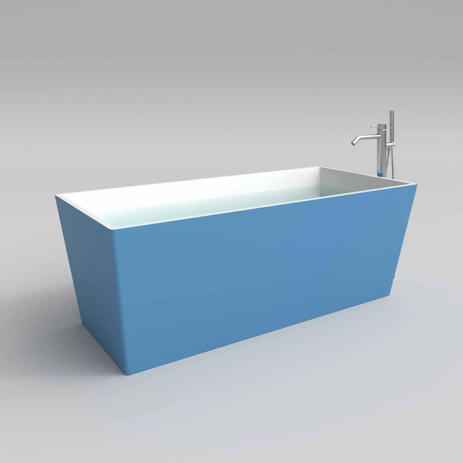 Baignoire îlot ANNA rectangulaire solid surface 175×79.5 cm – Image 7