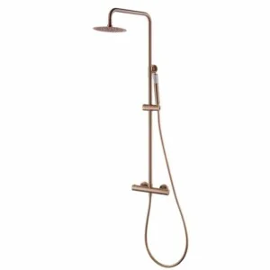 Set de douche thermostatique Monza or rose brossé [ VAROBATH ]