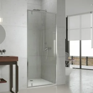 Paroi de douche frontale à 1 porte battante avec traitement anticalcaire. AVANCER LA VISION