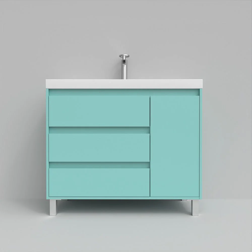 Meuble de salle de bain sur pieds 3 tiroirs / 1 porte finition CARMEN GRAFITO – Image 7