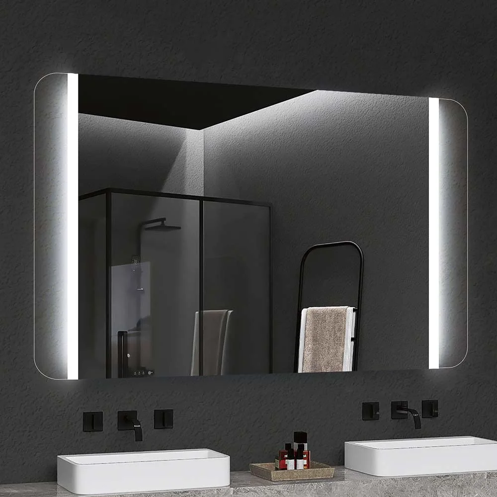 Miroir rectangulaire ALYA lumière led verticale. anti-buée