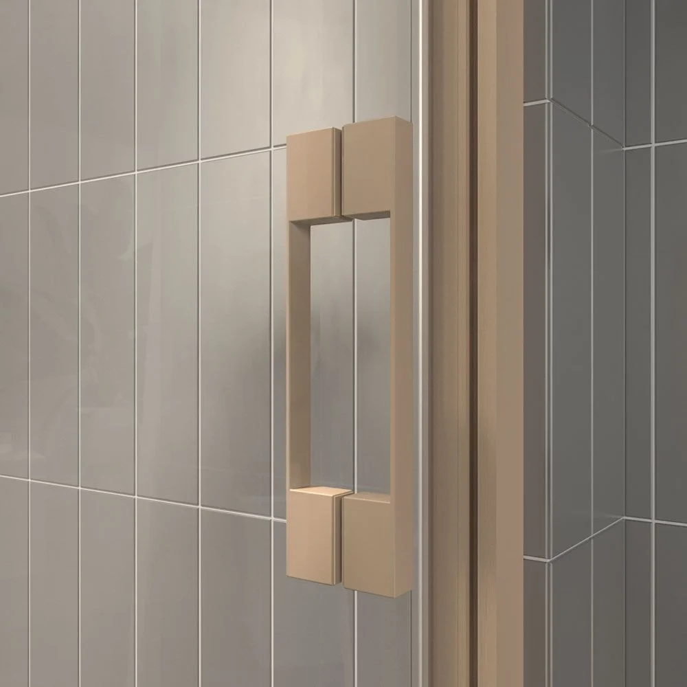 Paroi de douche frontale fixe LINEA1 -1 porte coulissante. Pas de profil inférieur. Finition MOKA – Image 6