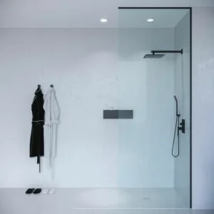 Paroi de douche ZEN fixée au plafond verre 8 mm sur mesure