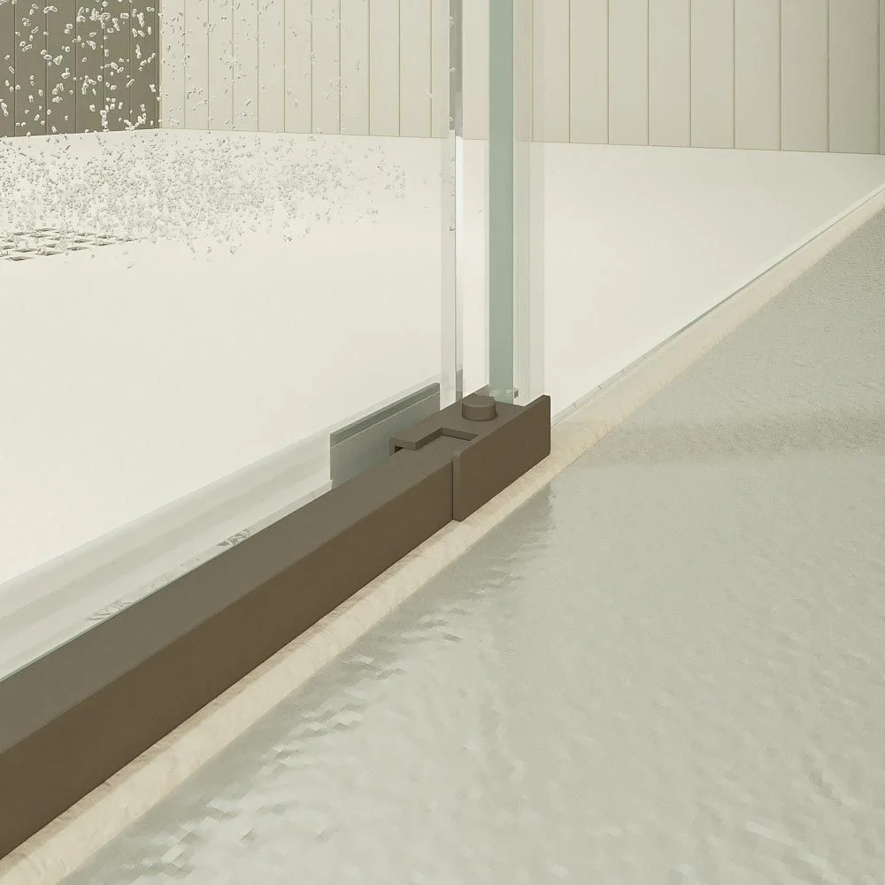 Paroi de douche rectangulaire PETRA 2 fixes – 2 portes coulissantes en verre 6 mm. Finition DEVISE MAT EN ACIER INOXYDABLE – Image 7