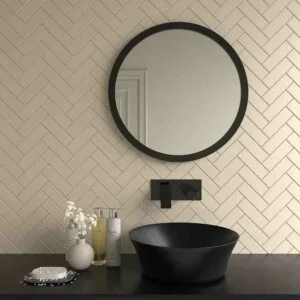 Miroir rond CAMEL sans bord peint en noir clair