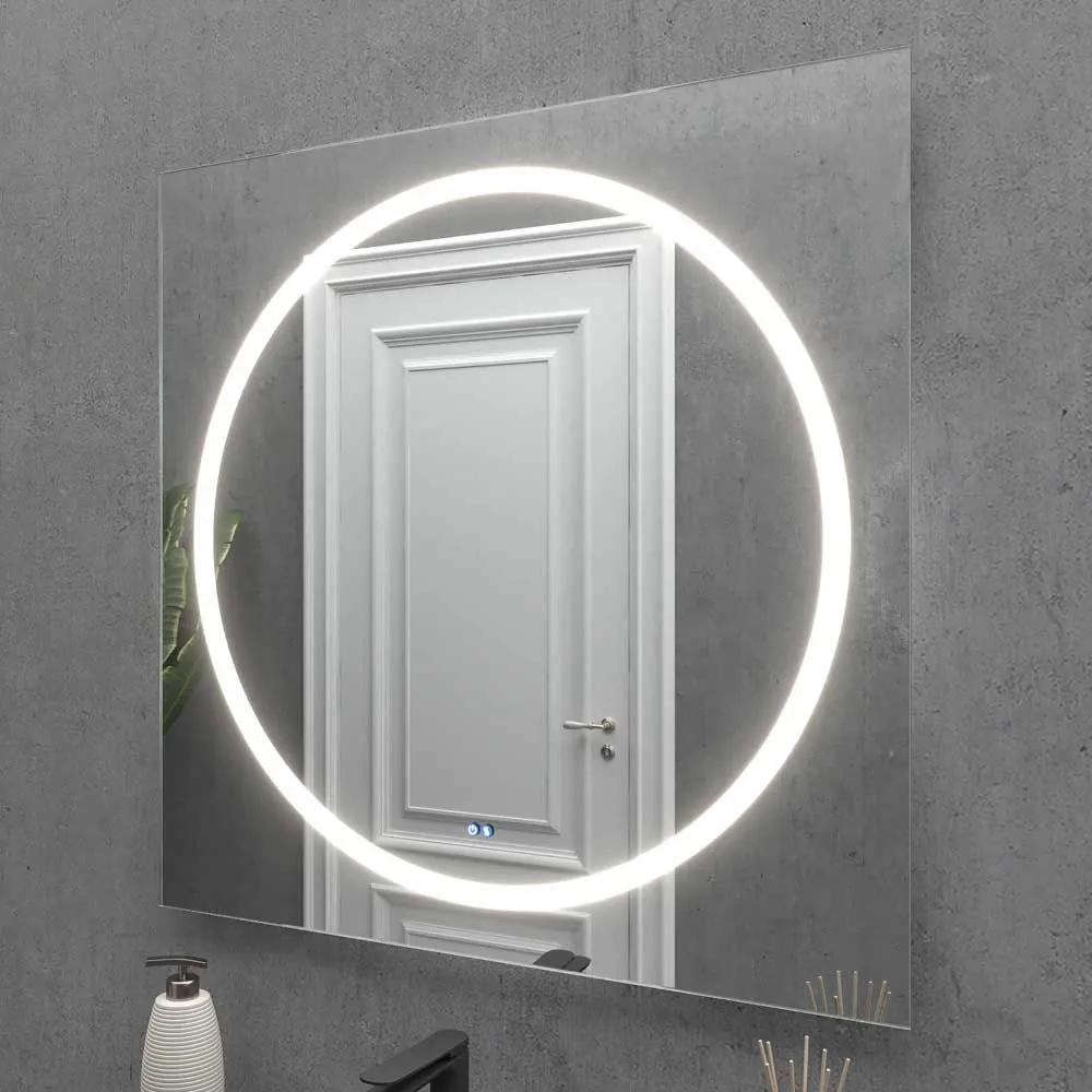 Miroir personnalisé SMART avec lumière LED avant. Haut-parleurs. Anti-buée. Miroir grossissant. Horloge