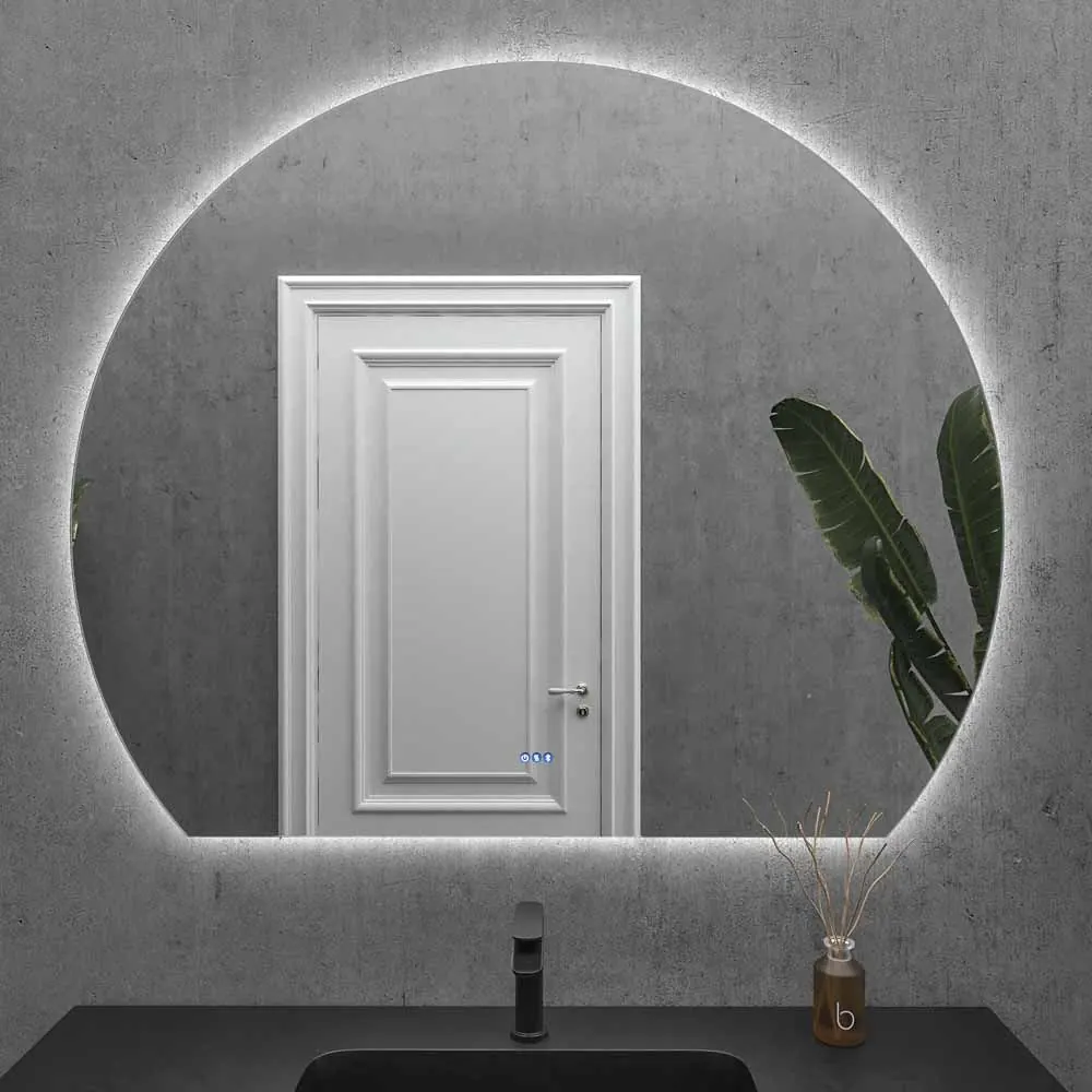 Miroir personnalisé ZEN avec lumière LED périmétrique arrière. Haut-parleurs. Anti-buée. Miroir grossissant. Horloge – Image 2
