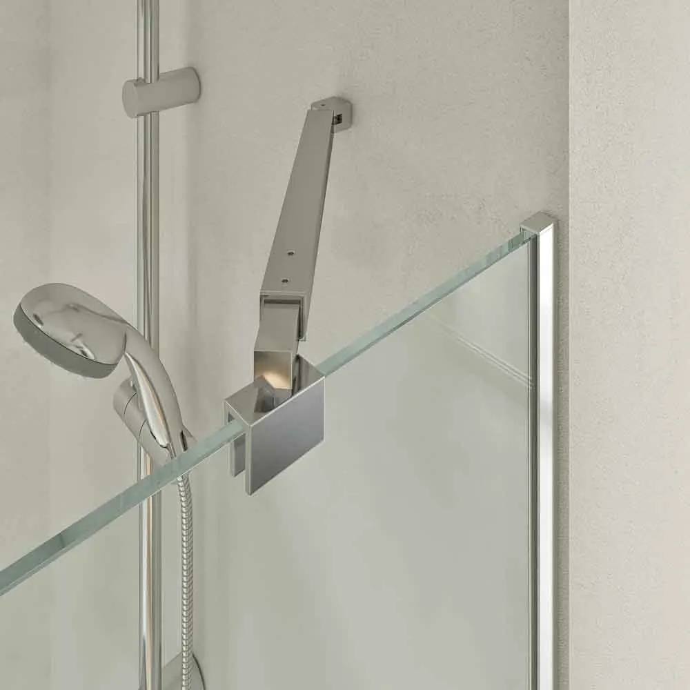 Pare-baignoire OPEN 1 fixe – 1 rabattable 125 cm CHROME BRILLANT – Image 4