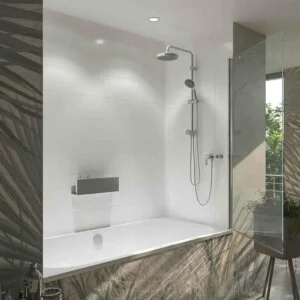Pare-baignoire OPEN 1 panneau battant 85 cm CHROME BRILLANT