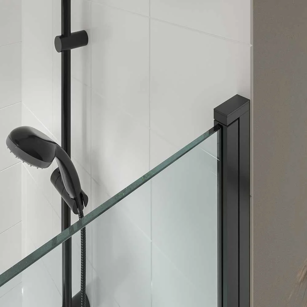 Pare-baignoire OPEN 1 panneau rabattable 85 cm NOIR MAT – Image 3