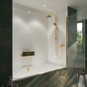 Pare-baignoire OPEN 1 panneau battant 85 cm GOLD BRIGHT