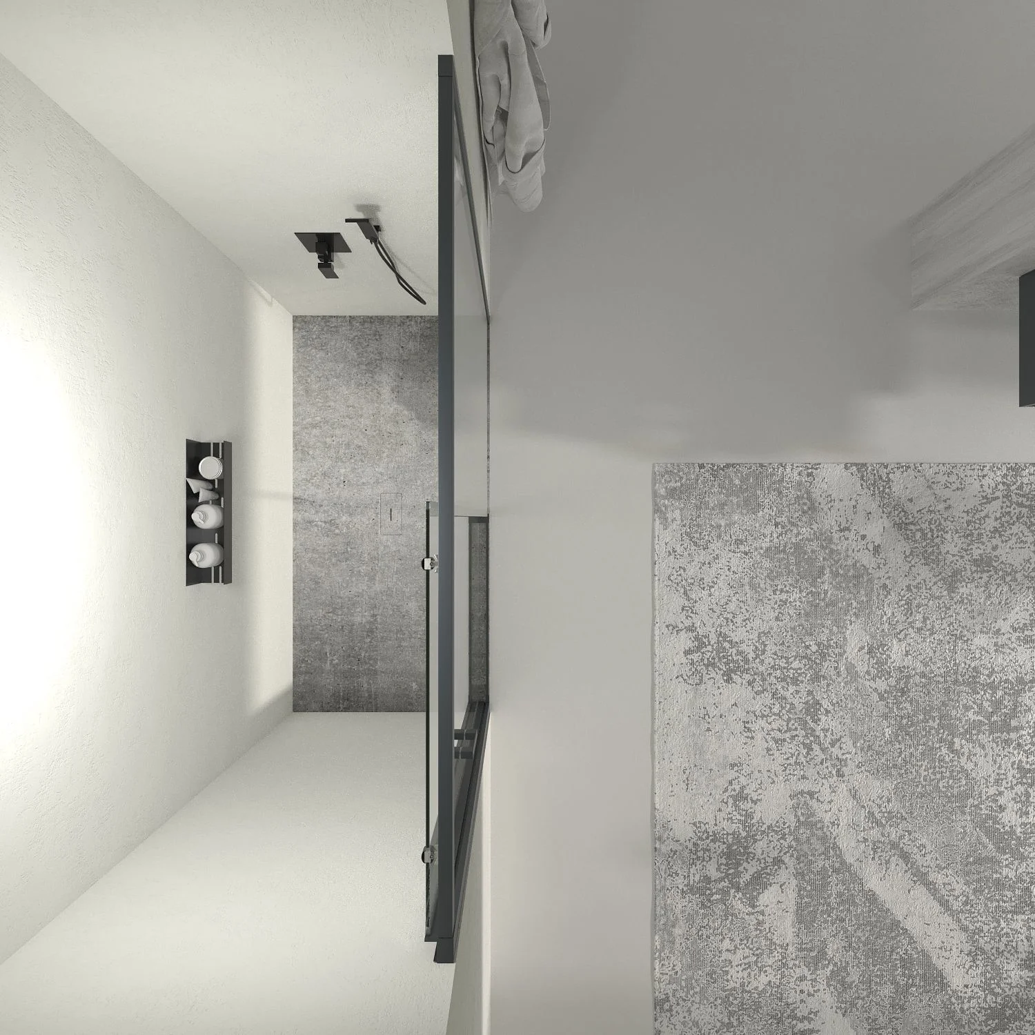Paroi de douche frontale fixe LINEA1 -1 porte coulissante. Pas de profil inférieur. Finition GRAPHITE – Image 5