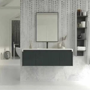Meuble de salle de bain suspendu BINARIO avec 3 tiroirs finition GRAPHITE
