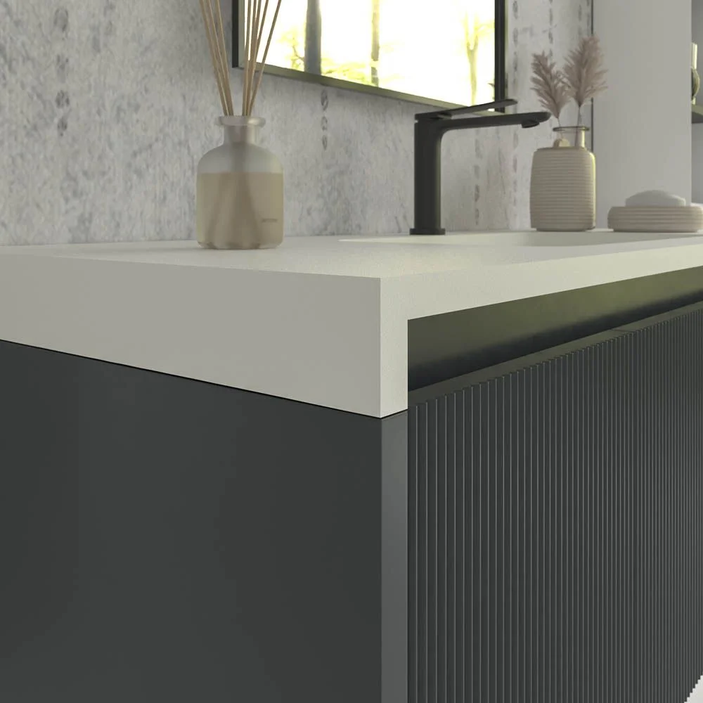 Meuble de salle de bain suspendu BINARIO avec 3 tiroirs finition GRAPHITE – Image 4
