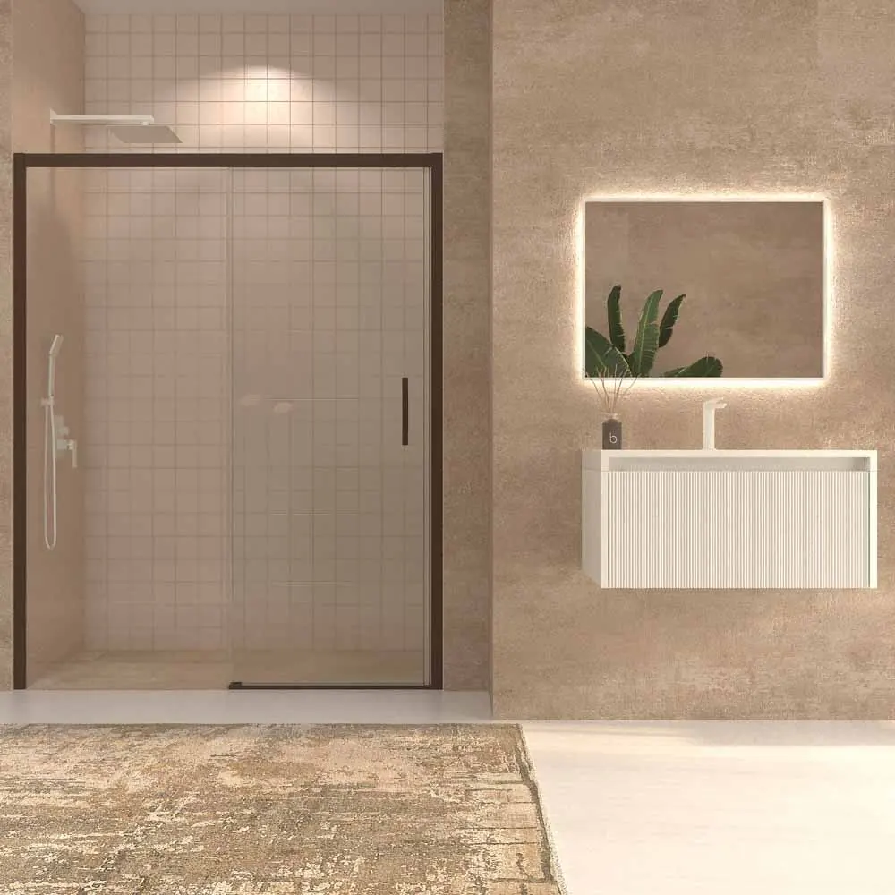 Meuble de salle de bain suspendu BINARIO 1 tiroir finition BLANC – Image 5