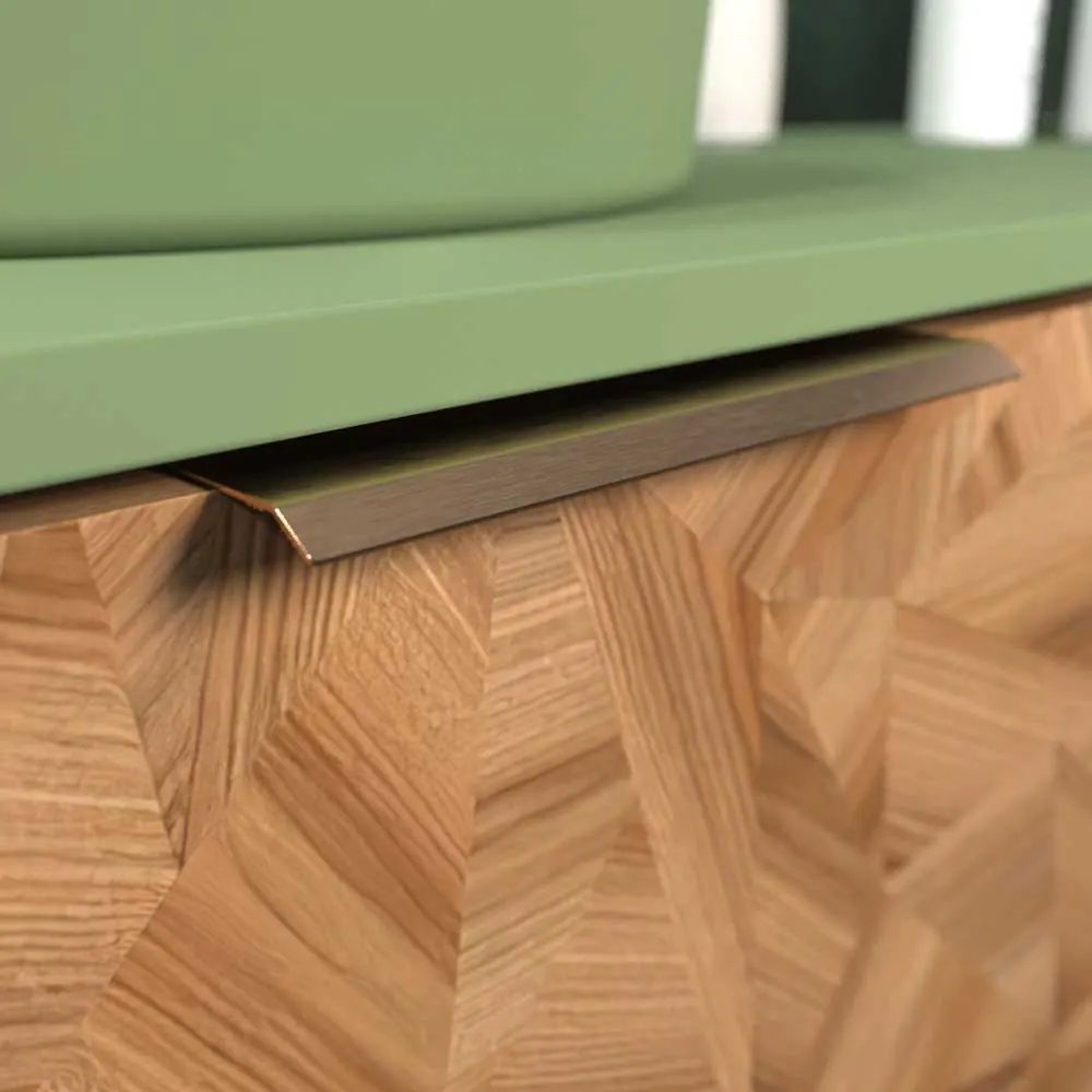 Meuble de salle de bain OPERA sur pieds 2 portes avec plan en SOLID SURFACE 1 vasque RAIZ OLMO – Image 6
