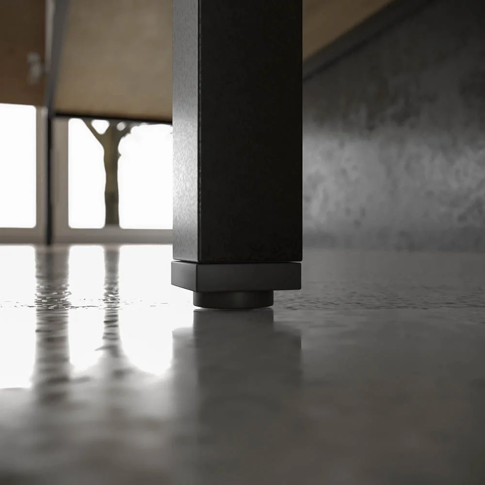 Meuble de salle de bain ELLA sur pieds 9 tiroirs avec couvercle SOLID SURFACE 2 vasques CHÊNE CLAIR – Image 3