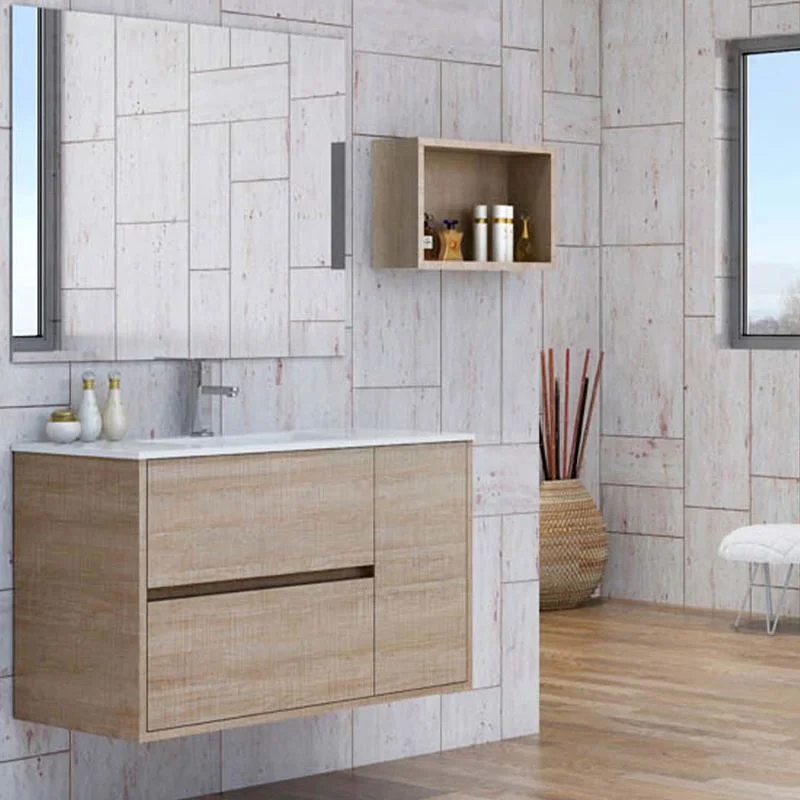 Meuble salle de bain suspendu couleur CAROLA 2 tiroirs – 1 porte avec vasque céramique