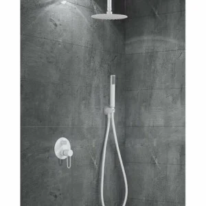Colonne de douche encastrée Milos blanc mat [ VAROBATH ]