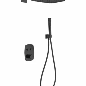 Colonne de douche thermostatique à encastrer noire Hydra [ VAROBATH ]