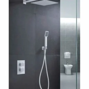 Colonne de douche thermostatique à encastrer Cíes blanc [ VAROBATH ]