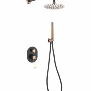 Colonne de douche encastrable Belize noir or rose [ VAROBATH ]