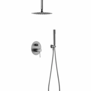 Colonne de douche à encastrer Dessus nickel brossé [ VAROBATH ]