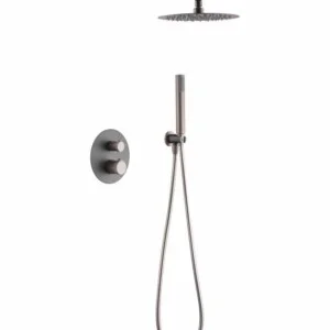 Colonne de douche thermostatique à encastrer Line gris champagne mat [ VAROBATH ]