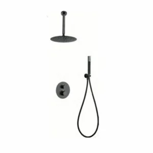 Colonne de douche thermostatique à encastrer Top Black Gun Metal [ VAROBATH ]