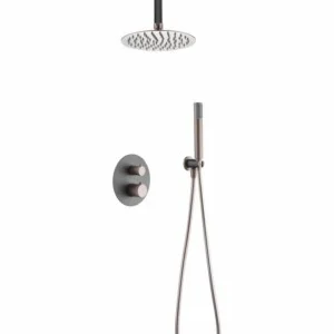 Colonne de douche thermostatique à encastrer Top champagne gris mat [ VAROBATH ]