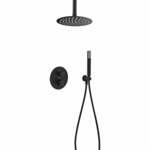 Colonne de douche thermostatique à encastrer Top noir mat [ VAROBATH ]