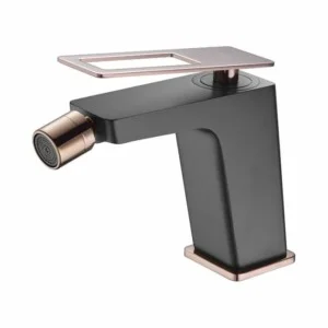 Robinet bidet Suède noir or rose [ VAROBATH ]