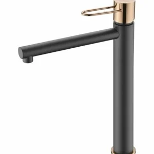 Mitigeur lavabo haut Milos noir or rose [ VAROBATH ]