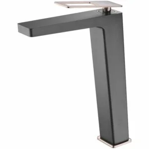 Robinet lavabo haut Suède noir or rose [ VAROBATH ]