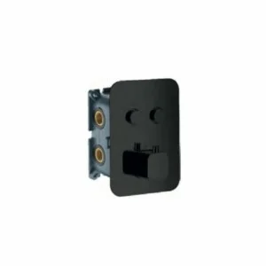 Robinet à encastrer thermostatique carré noir 2 voies [ VAROBATH ]