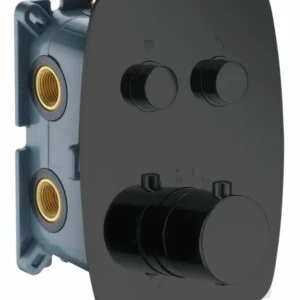 Robinet à encastrer thermostatique noir ovale 2 voies [ VAROBATH ]