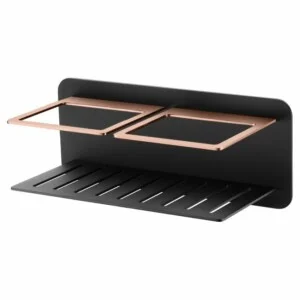 Iman porte-savon noir or rose [ VAROBATH ]