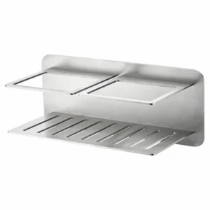 Porte-savon frontal Iman nickel brossé [ VAROBATH ]