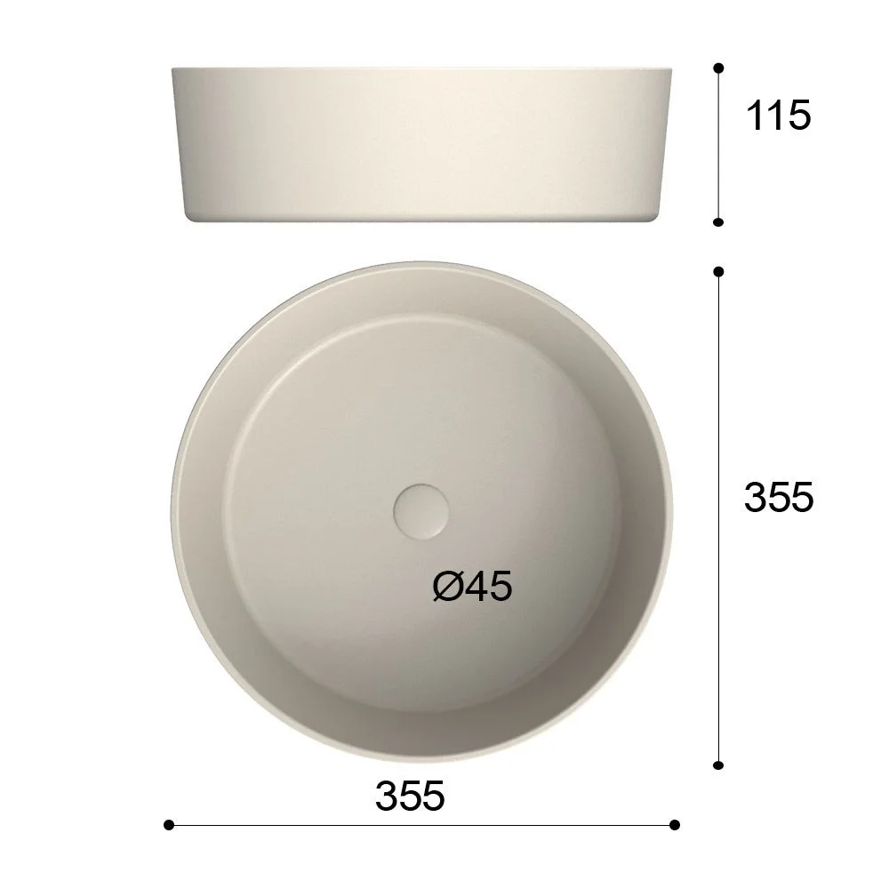 Vasque à poser OSIRIS Solid Surface Crème – Image 4