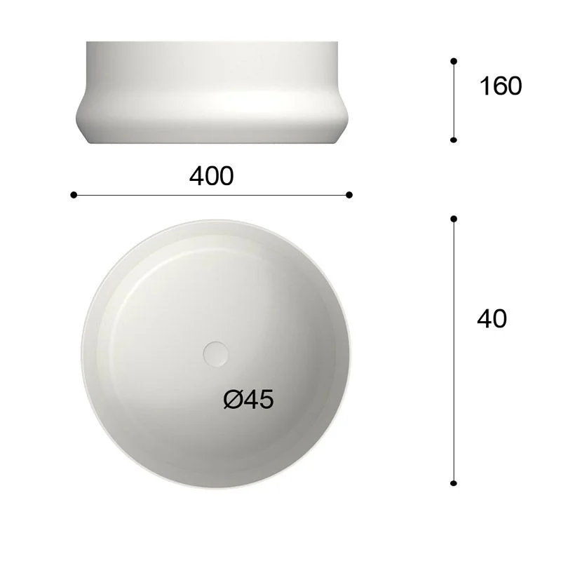 Vasque à poser GENIL Solid Surface Crème – Image 4