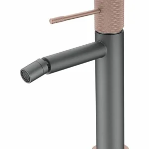 Robinet pour bidet Line gris champagne mat [ VAROBATH ]